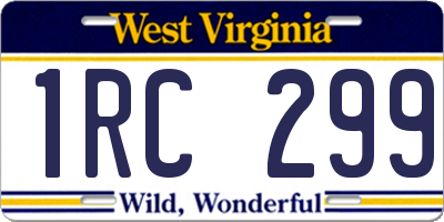 WV license plate 1RC299