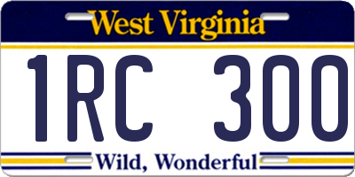 WV license plate 1RC300