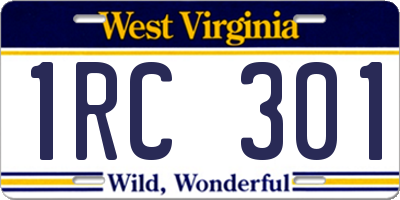 WV license plate 1RC301