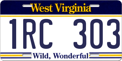 WV license plate 1RC303