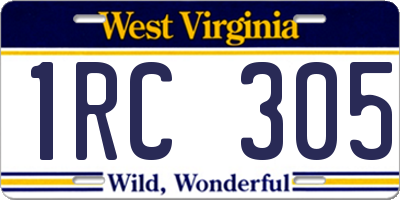 WV license plate 1RC305