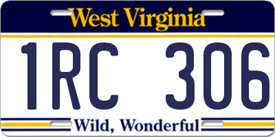 WV license plate 1RC306