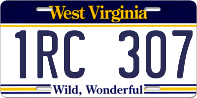 WV license plate 1RC307