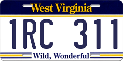 WV license plate 1RC311