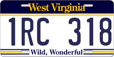 WV license plate 1RC318