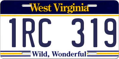 WV license plate 1RC319