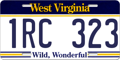 WV license plate 1RC323