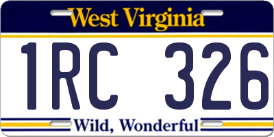 WV license plate 1RC326
