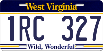 WV license plate 1RC327