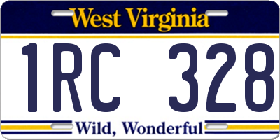 WV license plate 1RC328
