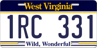WV license plate 1RC331