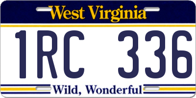 WV license plate 1RC336