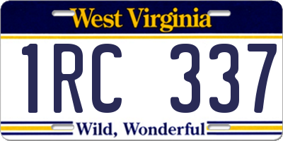 WV license plate 1RC337
