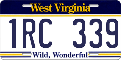 WV license plate 1RC339