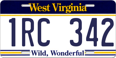 WV license plate 1RC342