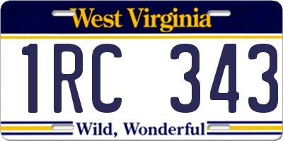 WV license plate 1RC343