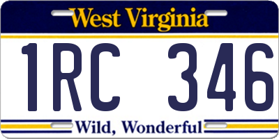WV license plate 1RC346