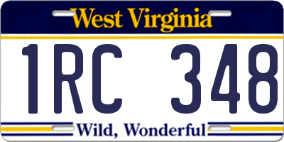 WV license plate 1RC348