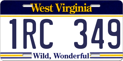 WV license plate 1RC349