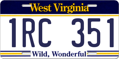 WV license plate 1RC351