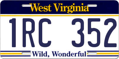 WV license plate 1RC352