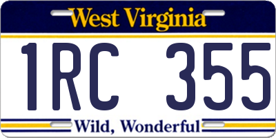 WV license plate 1RC355