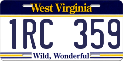 WV license plate 1RC359