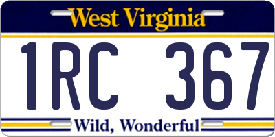 WV license plate 1RC367
