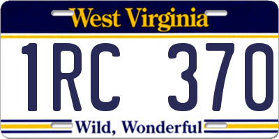 WV license plate 1RC370
