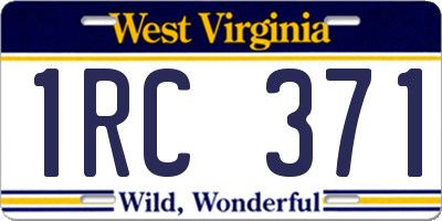 WV license plate 1RC371