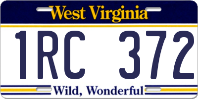 WV license plate 1RC372