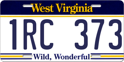 WV license plate 1RC373