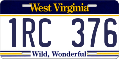 WV license plate 1RC376