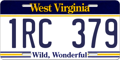 WV license plate 1RC379