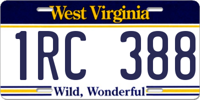 WV license plate 1RC388