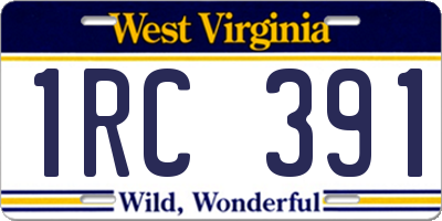 WV license plate 1RC391