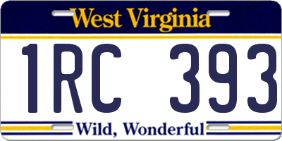 WV license plate 1RC393