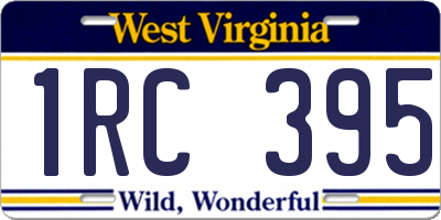 WV license plate 1RC395