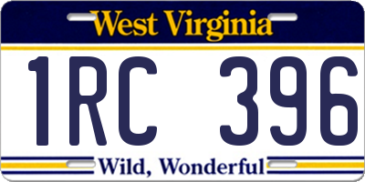 WV license plate 1RC396