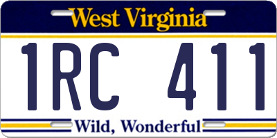 WV license plate 1RC411