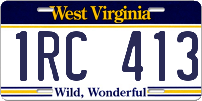 WV license plate 1RC413
