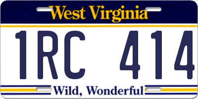 WV license plate 1RC414