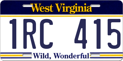 WV license plate 1RC415