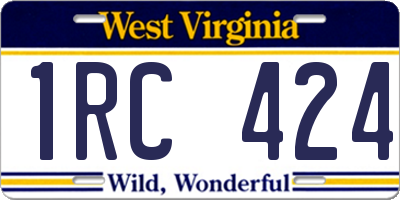 WV license plate 1RC424
