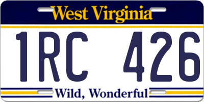 WV license plate 1RC426