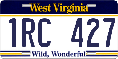 WV license plate 1RC427