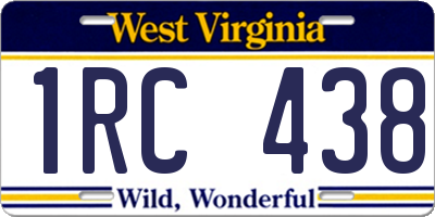 WV license plate 1RC438