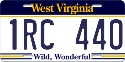 WV license plate 1RC440