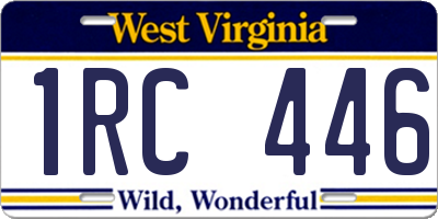 WV license plate 1RC446
