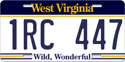 WV license plate 1RC447